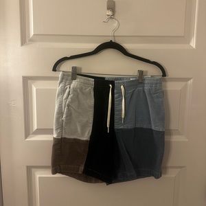 PacSun Blue Corduroy Color Block Shorts